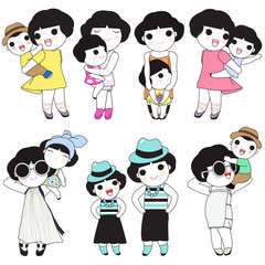 Beloved Mom And Me Character illustration