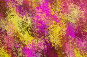 pink and yellow flowers abstract background