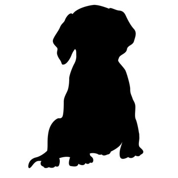 puppy vector illustration isolated  front side black silhouette