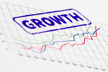 Macro shot of stamp growth on a growing graph