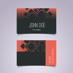 Business Card Template with Abstract Squares Background