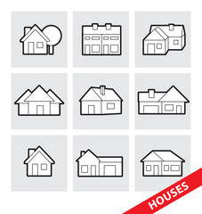 Abstract vector illustration of vector houses