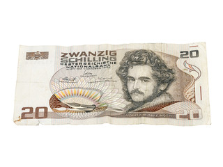 Ancient 20 Schilling note austria