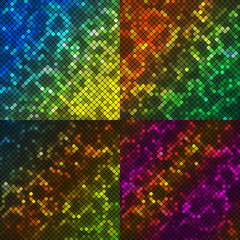 Set of colorful geometric backgrounds  consisting of square elements