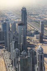 Fototapeta na wymiar Image top view of Dubai city,City business of UAE(sunlight fair)