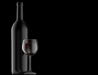 a glass of red wine and a bottle