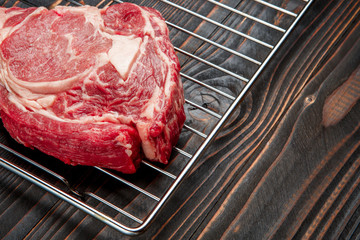 Uncooked organic shin of beef meat