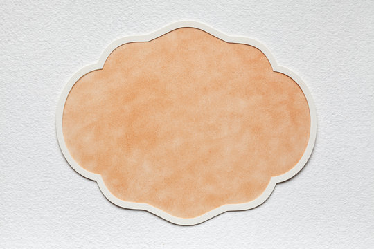 Blank label on paper sheet background