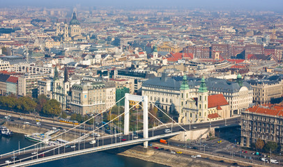 Panoramic view of Budapest in autumn, Hungary