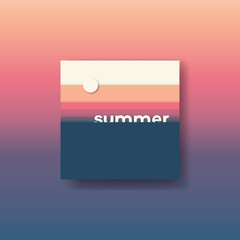 Abstract summer background vector illustration. Warm sunset color palette.