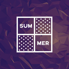 Abstract summer background with low poly vector illustration. Polygonal geometric shapes wallpaper.
