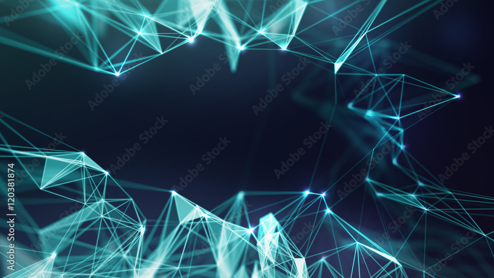 Poster abstract blue geometrical background ..futuristic technology style. neon sign . hud element . elegan