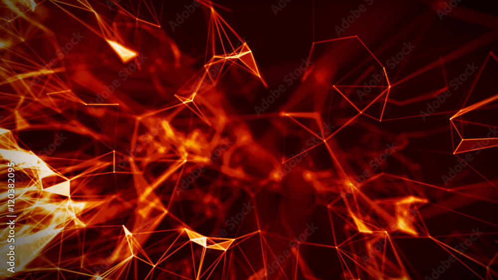 Poster abstract fire red geometrical background ..futuristic technology style. neon sign . hud element . el