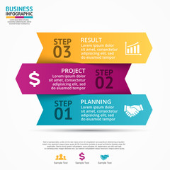 Vector up arrows infographic, diagram, graph, presentation, chart. Business cycle concept with 3 options, parts, steps, processes. Stairs to success.