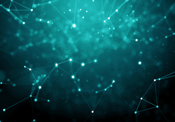 Abstract Blue Geometrical Background ..Futuristic technology style. Neon Sign . HUD Element . Elegant . Big data visualization .