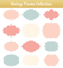 Vintage vector frames on white background