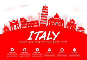 Italy Travel Landmarks Vector - 120382495