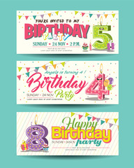 Birthday Party Invitation Card with Funny Character