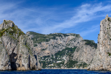 Fototapeta na wymiar Capri, Italy - June 10: Capri Island on June 10, 2016 in Capri,