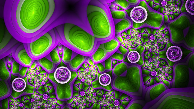 Exotic pattern. Extraterrestrial life forms. 3D surreal illustration. Sacred geometry. Mysterious psychedelic relaxation pattern. Fractal abstract texture. Digital artwork graphic astrology magic