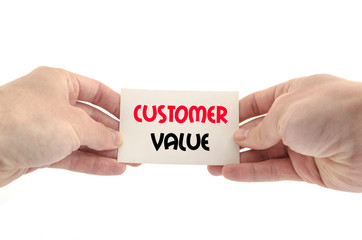 Customer value text concept