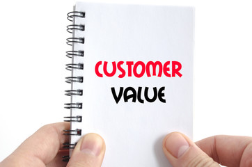 Customer value text concept