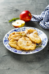 Battered apple rings