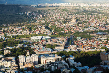 Obraz premium The view of Tbilisi from the hill.