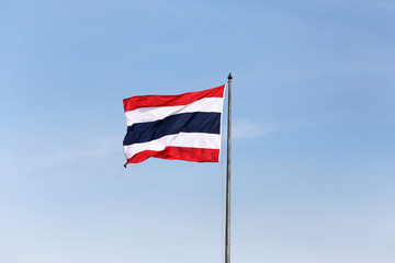 Thailand flag of waving by the wind.