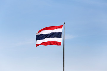 Thailand flag of waving by the wind.