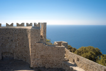 Populonia, the fortress walls. Color image