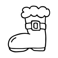 Santa boot icon on white background