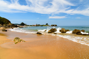 Fototapeta na wymiar The coastline in Asturias, Spain