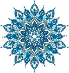 Vector decorative blue mandala illustration