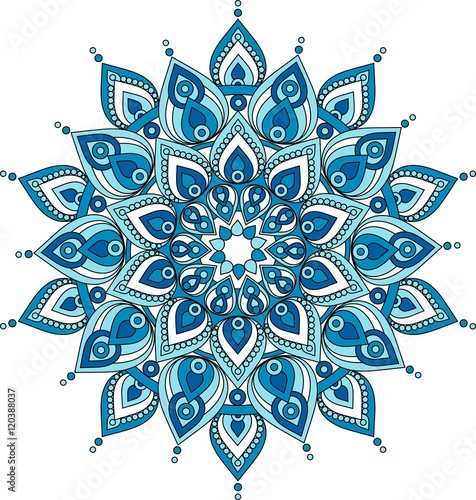 "Vector decorative blue mandala illustration" Stock image and royalty ...