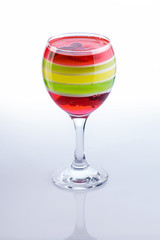 Beautiful jelly with fresh forest berries for holidays and club parties