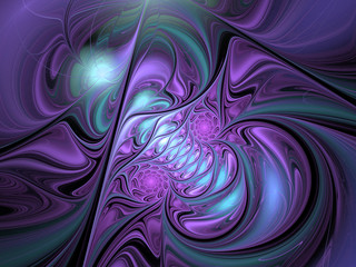 Obraz premium Abstract big space spider fractal purple