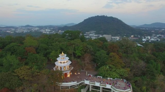 aerial view Khao Rung the land mark view point of Phuket place in the middle of Phuket town
Khao Rang viewpoint on hill top in the middle of Phuket town on hill top can see the great big Buddha too