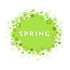 green spring frame, vector