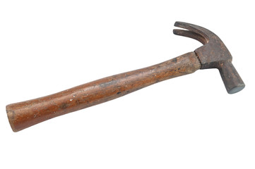 Old hammer isolated on a white background 