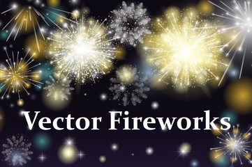 Vector Illustration of Fireworks