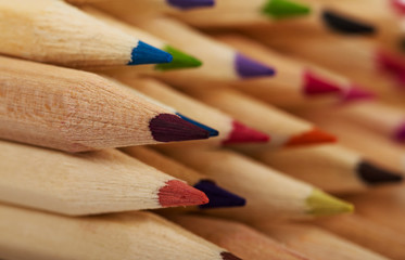 Obraz premium Colored pencil crayons isolated on a white background
