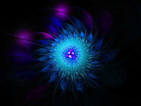 Abstract beautiful blue and purple bright fractal
