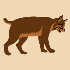 adult lynx vector illustration style Flat