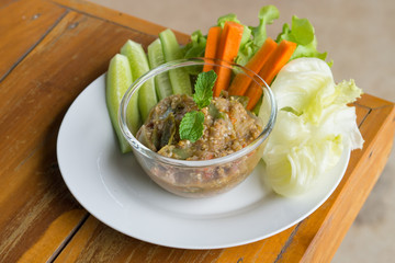 Spicy eggplant chili dip