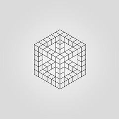 geometry minimal logo concept, cube vector logo template