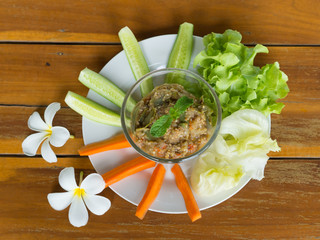 Spicy eggplant chili dip