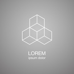 simple cubes logo design concept, vector logo template