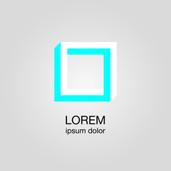 optical illusion logo template, vector