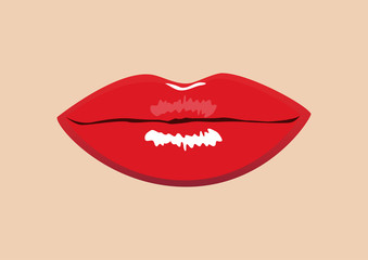 Red lips vector